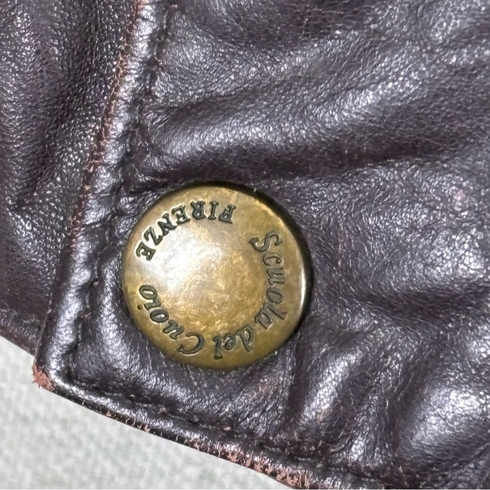 Vintage Scuola del Cuoio Firenze Italy Dark Academia Soft Brown Leather Jacket - Picture 7 of 12